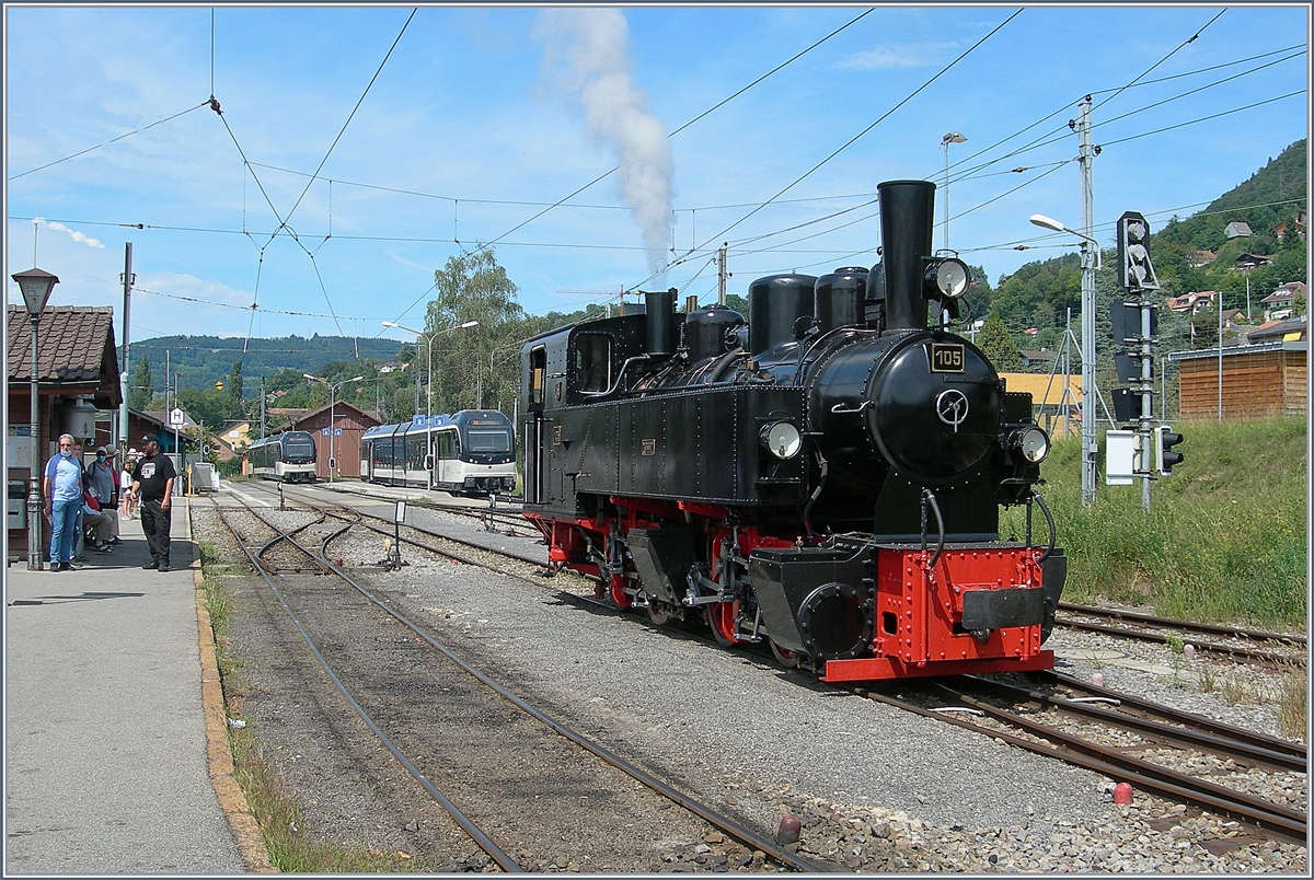 Immer wieder faszinierend, die Blonay-Chamby G 2x 2/2 105, die hier für meine alten Coolpix 7900 als Testbild her halten musste.

Blonay, den 16. August 2020