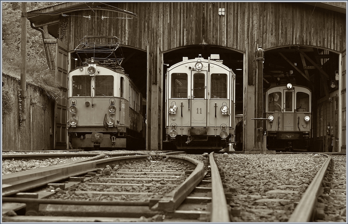 In Chaulin zeigen sich der LLB BCFeh 4/4 10 / ABFe 2/4 10, der MOB BCFe 4/4 11 und der BCFeh 4/4 N° 6. 

12.09.2017