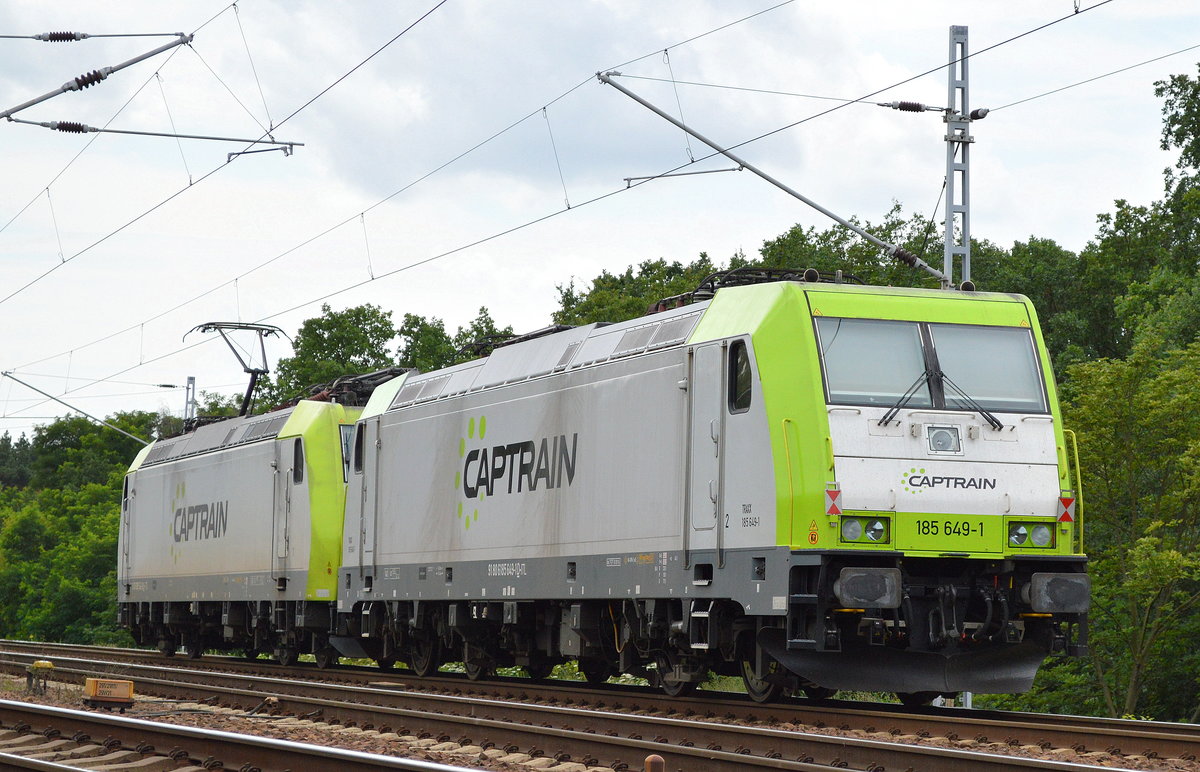 Kleiner Lokzug Captrain /ITL 185 542-8 mit 185 649-1 am Haken am 28.07.17 Berlin-Wuhlheide.