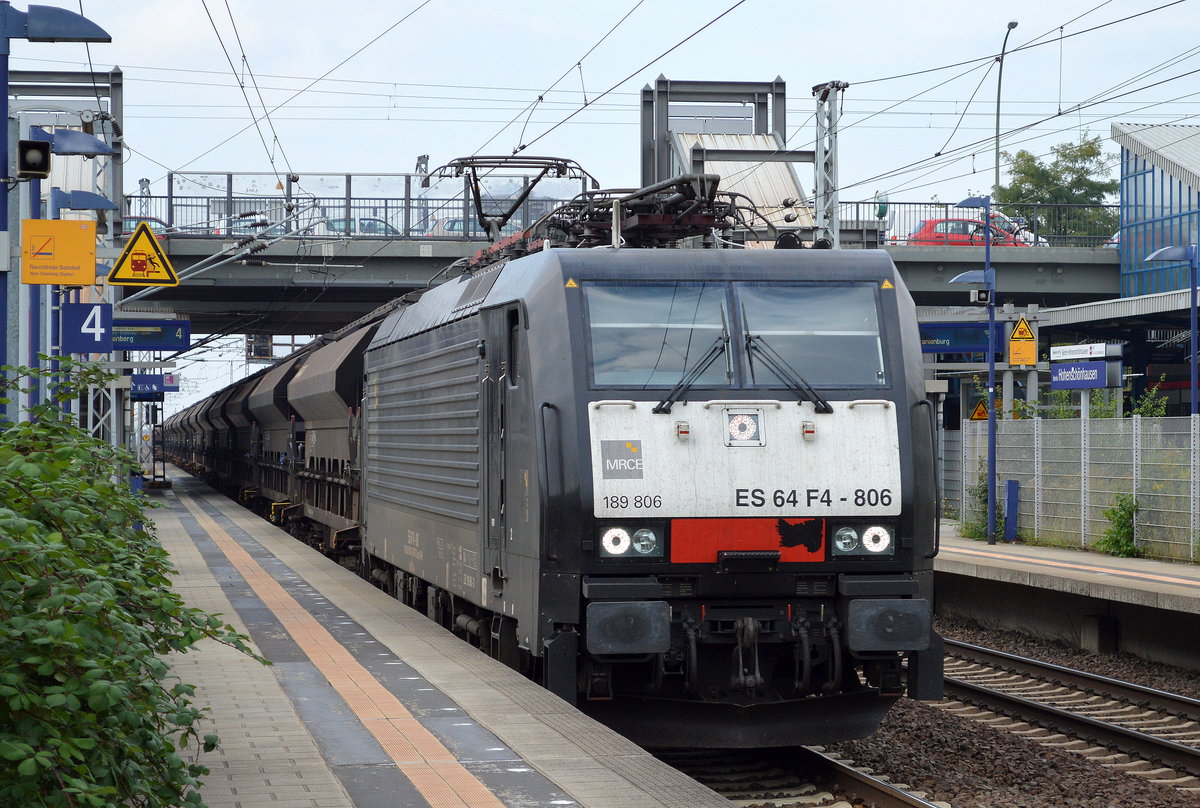 Raildox mit der MRCE Dispo ES 64 F4-806/189 806-3 mit Ganzzug gedeckter SChüttgutwagen am 27.09.17 BF. Berlin-Hohenschönhausen.
