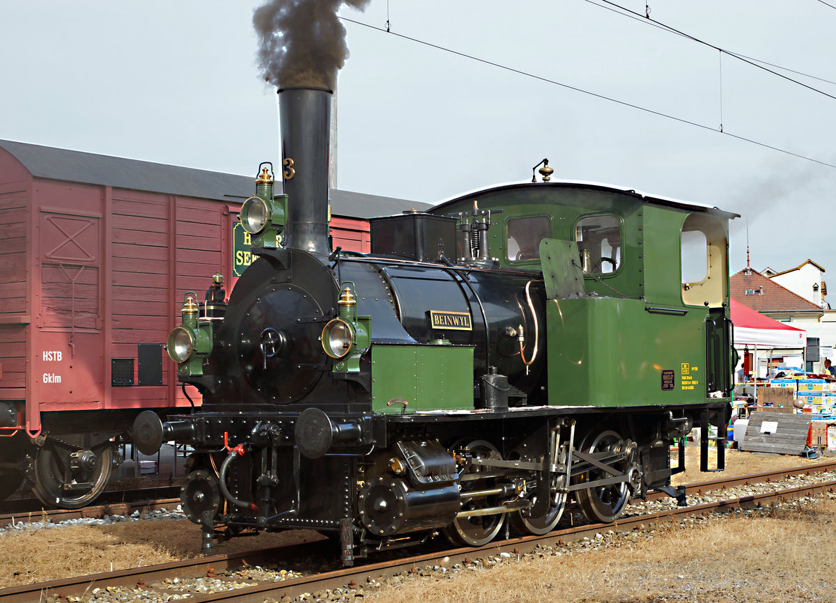 SBB/HSTB: Remisenfest 2016 des Vereins Historische Seethalbahn vom 3. September 2016. Ed 3/3 Beinwil vor der Remise Hochdorf, anlässlich der Vorbereitungsarbeiten.
Foto: Walter Ruetsch