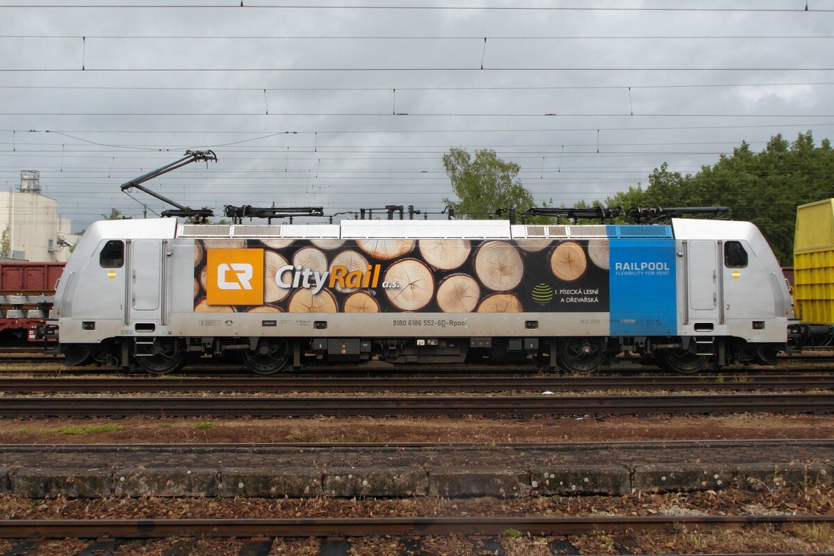Seitenblick auf CityRail 186 552 in Jihlava am 28 Mai 2025.