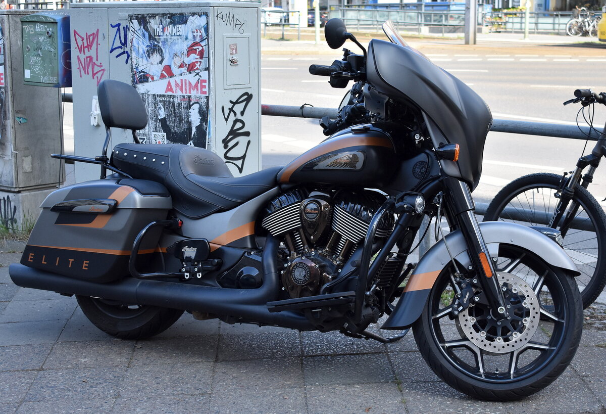 Traumhaftes Bike, eine Indian Elite gesichtet am 23.03.26 Berlin Pankow.