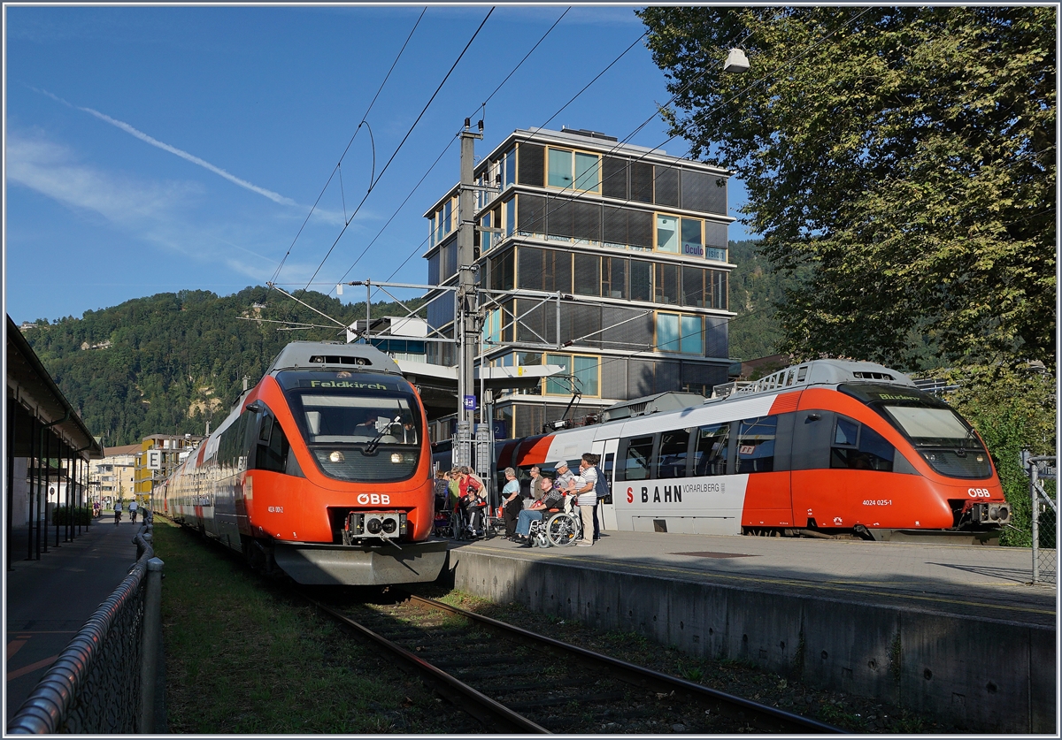 Zwei ÖBB ET 4024 in Bregenz Hafen.
8. Sept. 2016