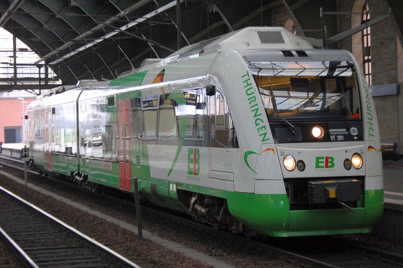 Auch der ITINO D der EIB, der VT 201 (95 80 0615 201-0 + 95 80 0615 701-9 D- EIB) war als Sonderzug heute im Bhf - Karow900.startbilder.de