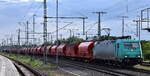 Alpha Trains Lok  185 575-8  [NVR-Nummer: 91 80 6185 575-8 D-ATLU], aktueller Leasingnehmer? mit einem Kalizug (leer) am Haltesignal Höhe Bahnhof Magdeburg Hbf.