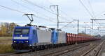 ArcelorMittal Eisenhüttenstadt Transport GmbH mit den geleasten ATLU Loks  185 508  [NVR-Nummer: 91 80 6185 508-9 D-ATLU] und  185 528-7  [NVR-Nummer: 91 80 6185 528-7 D-ATLU] und dem Erzzug aus