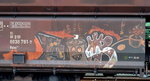 Älteres Graffiti an einem Selbstentladewagen gesichtet am 18.05.16 Bf.