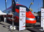 Leider u unn�tigerweise v�llig zugestellt um f�r eine neue geplante EC Verbindung zu werben zwischen Rom u. M�nchen der Frecciarossa 1000, Herstellerbezeichnung ETR 1000, bahntechnisch unter der Bezeichnung ETR 400 sowie ETR 410 gef�hrt, ein Hochgeschwindigkeitszug des Herstellers Hitachi Rail.