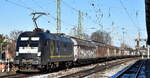 br-182/874704/beacon-rail-capital-europe-gmbh-mit  Beacon Rail Capital Europe GmbH mit ihrer 'ES 64 U2-007' [NVR-Nummer: 91 80 6182 507-4 D-DISPO], aktueller Leasingnehmer unbekannt mit einem Ganzzug Schiebewandwagen am 18.02.25 Höhe Bahnhof Magdeburg-Neustadt.