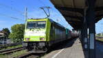 Doppeltraktion ATLU Loks '185 603-8' [NVR-Nummer: 91 80 6185 603-8 D-ATLU] + '185 633-5' [NVR-Nummer: 91 80 6185 633-5 D-ATLU], ob für die DB Cargo AG?? oder ob die Erzzüge ab EKO Ziltendorf eine andere EVU beauftragt haben? jedenfalls mit  ...