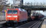 145 007-1 mit einem gemischten Güterzug am 03.12.15 Durchfahrt Bhf. Berlin-Hohenschönhausen