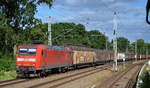 BR 145/581963/145-017-0-mit-gemischtem-gueterzug-richtung 145 017-0 mit gemischtem Güterzug Richtung Oranienburg am 13.07.17 Mühlenbeck bei Berlin.