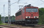 155 048-2 mit einem ganzzug polnischer Drehgestell-Flachwagen (leer) am 18.07.16 Berlin-Wuhlheide.