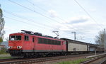 155 236-3 mit Ganzzug Schiebewandewagen Richtung Oranienburg am 04.05.16 Mönchmühle bei Berlin.