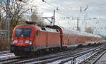182 025-7 mit dem RE1 Richtung Frankfurt(Oder) am 16.01.17 Berlin-Hirschgarten.