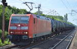 185 001-5 mit Kesselwagenzug am 29.05.17 Berlin-Hohenschönhausen.