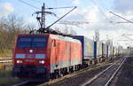 Nochmals 189 014-4 mit KLV-Zug (LKW WALTER Trailer) am 17.11.17 Durchfahrt BF.
