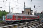 Geschoben von 114 038 wird eine DB Regio Personenwagenganrnitur mit Steuerwagen nach Berlin-Lichtenberg gebracht (wahrscheinlich im Sonderzugeinsatz), 07.05.12 Berlin Greifswalder Str.