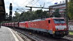 DB Cargo AG, Mainz [D] mit der Doppeltraktion  189 045-8  [NVR-Nummer: 91 80 6189 045-8 D-DB] +  189 029-2  [NVR-Nummer: 91 80 6189 029-2 D-DB] und einem Erzzug (leer) Richtung Hansaport im Hamburger Hafen am 08.09.26 H�he Bahnhof Hamburg Harburg.