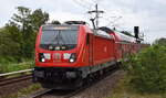 DB Regio AG - Region Nordost, Fahrzeugnutzer: Regionalbereich Berlin/Brandenburg, Potsdam mit ihrer  147 004  [NVR-Nummer: 91 80 6147 004-6 D-DB] und DB Regio Doppelstock-Steuerwagengarnitur auf Dienstfahrt Richtung Berlin-Spandau am 17.08.26 Durchfahrt Bahnhof Berlin-Jungfernheide.