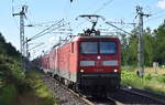 db-regio-allg/921090/db-regio-ag---region-nordost DB Regio AG - Region Nordost, Fahrzeugnutzer: Regionalbereich Berlin/Brandenburg, Potsdam mit ihrer '112 174' (NVR: '91 80 6112 174-8 D-DB') und einer zweiten 112�r (nicht erkannt) u. Doppelstocksteuerzug am Haken auf Dienstfahrt am 09.07.26 H�he Bahnhof Berlin-Hohensch�nhausen.
