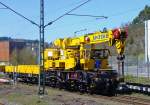17.04.2010 am Bahnhof Wissen/Sieg steht ein Krupp 45-t-Eisenbahndrehkran der Spitzke AG.