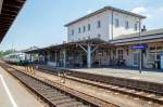   Der Bahnhof Marktredwitz am 01.07.2015, der Bahnhof der Großen Kreisstadt Marktredwitz im bayerischen Regierungsbezirk Oberfranken.