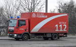 Ein MAN TGL 12.250 Transporter der Berliner Feuerwehr am 13.12.16 Berlin-Marzahn.