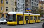 tram-neue-u-historische-fahrzeuge/333998/berliner-tram-der-bvg-auf-der Berliner TRAM der BVG auf der Linie 50 Richtung Franz.Buchholz mit Flexity (BVG-Nr. 4032, Typ F6Z von Bombardier Bj.2013) am 10.4.14 Berlin-Pankow.
