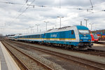 Die Siemens ER 20  Hercules   223 063-9 (92 80 1223 063-9 D-VBG) hat am 27.03.2016 ihr Ziel den Hbf Hof, mit dem Alex Nord (M�nchen - Regensburg - Schwandorf - Hof), Umlauf ALX 84106, erreicht.