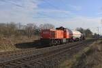 Chemion 275 002 durchfahrt mit ganze zwei Wagen Karst-Broicherheide am 21 Februar 2025.