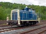 Die 365 695-6 der Aggerbahn (Andreas Voll e.K., Wiehl), ex DB V 60 695, ex DB 261 695-1 sowie ex DB 361 695-0, ist am 10.05.2014 in Betzdorf/Sieg abgestellt.