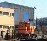 Lok 4 (ERNA) der Deutschen Edelstahlwerke (DEW), zuvor Edelstahlwerke S�dwestfalen, auf den Werksgleisen am 19.03.2011 in Siegen-Geisweid.