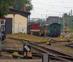   Die 750 mm-Schmalspur-Diesellok L45H-358 der S�chsische Dampfeisenbahngesellschaft mbH (SDG) hier am 27.08.2013 beim Schmalspur-Bahnhof Radebeul Ost (L��nitzgrundbahn).