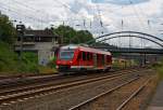 640 006 (LINT 27) der 3-L�nder-Bahn als RB 93 (Rothaarbahn) nach Bad Berleburg  am 10.07.2012 hier kurz vor der Einfahrt in den Bahnhof Kreutztal.