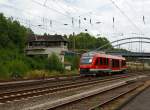 640 017 (ein Alstom Coradia LINT 27) der 3-L�nder-Bahn als RB 93 (Rothaarbahn) nach Bad Berleburg  am 10.08.2013 hier kurz vor der Einfahrt in den Bahnhof Kreuztal.
