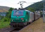   Die SNCF FRET 437014 f�hrt am 20.06.2014 mit einem G�terzug, auf der Moselstrecke (KBS 690), durch Kattenes in Richtung Koblenz.