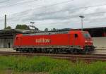 185 222-7 der DB Schenker Rail f�hrt am 16.07.2012 vom Bf Keuztal (Kr.
