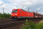   185 205-2 der DB Schenker Rail Deutschland AG f�hrt am 14.06.2014 mit einem leeren Kohlezug (Fals/Faals Ganzzug) durch Koblenz-L�tzel in Richtung Norden.