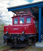Die DB 169 003-1 (97 80 8169 003-1 D-DB), ex DB E 69 03, ex DR E 69 03, ex LAG 3 „Hermine“, am 09.04.2016 im DB Museum Koblenz.