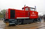   Die bulgarischen Firma Express Service OOD pr�sentierte am Freigel�nde auf der Inno Trans 2014 in Berlin (hier 26.09.2014) die diesel-hydraulische zweiachsige Rangierlokomotive MDD 4-00, welche f�r