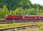   Die  111 009-7 (91 80 6111 009-7 D-DB) der DB Regio NRW  mit RE 9 (rsx - Rhein-Sieg-Express) Aachen- Köln - Siegen am 17.05.2012 kurz vor dem Bahnhof Betzdorf/Sieg.