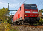   Die 146 005-4 (91 80 6146 005-4 D-DB) der DB Regio NRW verlässt am 26.10.2019, mit dem RE 9 (rsx - Rhein-Sieg-Express) Aachen - Köln - Siegen, den Bahnhof Betzdorf/Sieg in Richtung Siegen.