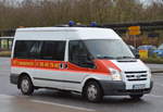 Rainer Lamprecht Krankentransporte aus Berlin-Mahlsdorf mit einem FORD TRANSIT Krankentransportfahrzeug am 28.11.17 Berlin-Marzahn.