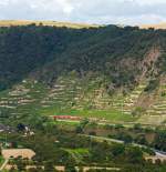Eine 143er zieht den RE 1 Mosel-Saar-Express (Koblenz - Trier - Saarbr�cken) entlang der Mosel aufw�rts in Richtung Trier, hier am 18.07.2012 bei Winningen.