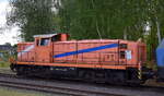 Anhaltische Brandenburgische Eisenbahn Gesellschaft mit der Dieselllok MaK G 1600 BB (NVR:  98 80 3291 972-8 D-ABEG ) am 08.05.25 Höhe Bahnhof Brandenburg Hbf.