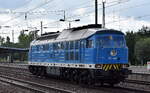 Bahnbetrieb Gera GmbH, Gera mit ihrer  07-450  Name:  Blue Lady  (NVR:  92 80 1233 450-6 D-GERA ) am 20.08.25 Höhe Bahnhof Schönefeld.