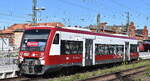 Hanseatische Eisenbahn GmbH mit ihrem RS1  VT 650 06  (NVR:  95 80 0650 567-0 D-HANS ) und der RB33 nach Tangermünde Einfahrt Bahnhof Stendal Hbf.