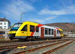 Der VT 202 Abp (95 80 0640 102-9 D-HEB) ein Alstom Coradia LINT 27 der (Hessische Landesbahn) fährt am 29.03.2021, als RB 90  Westerwald-Sieg-Bahn  (Westerburg - Altenkirchen - Au/Sieg - Betzdorf